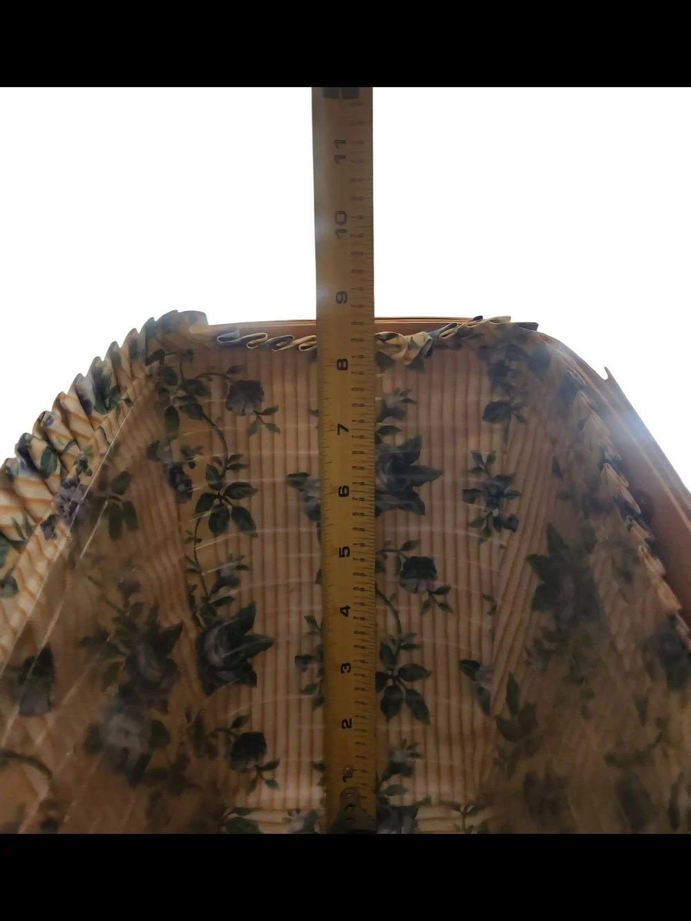 Vintage Longaberger Vegetable Basket Slanted Double Handle w/ Plastic and Fabric